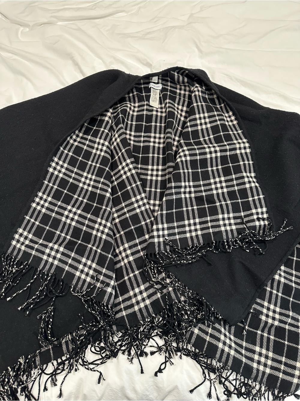 Burberry Reversible check wool cape